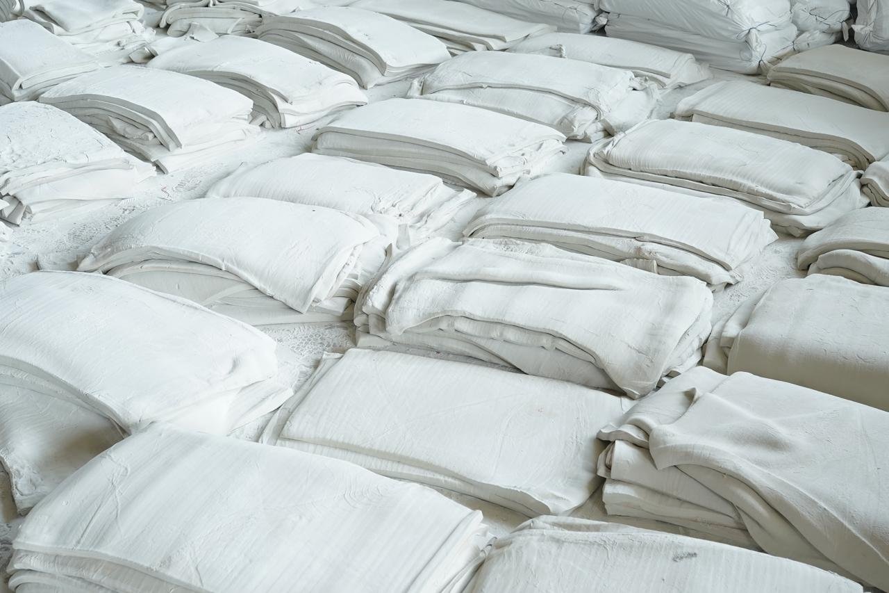 White Latex Reclaim Rubber bales ready for dispatch
